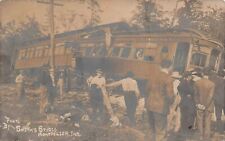 RPPC Montpelier IN Train Trolley Kingsland Wreck Disaster Photo Vtg Postcard B28 picture