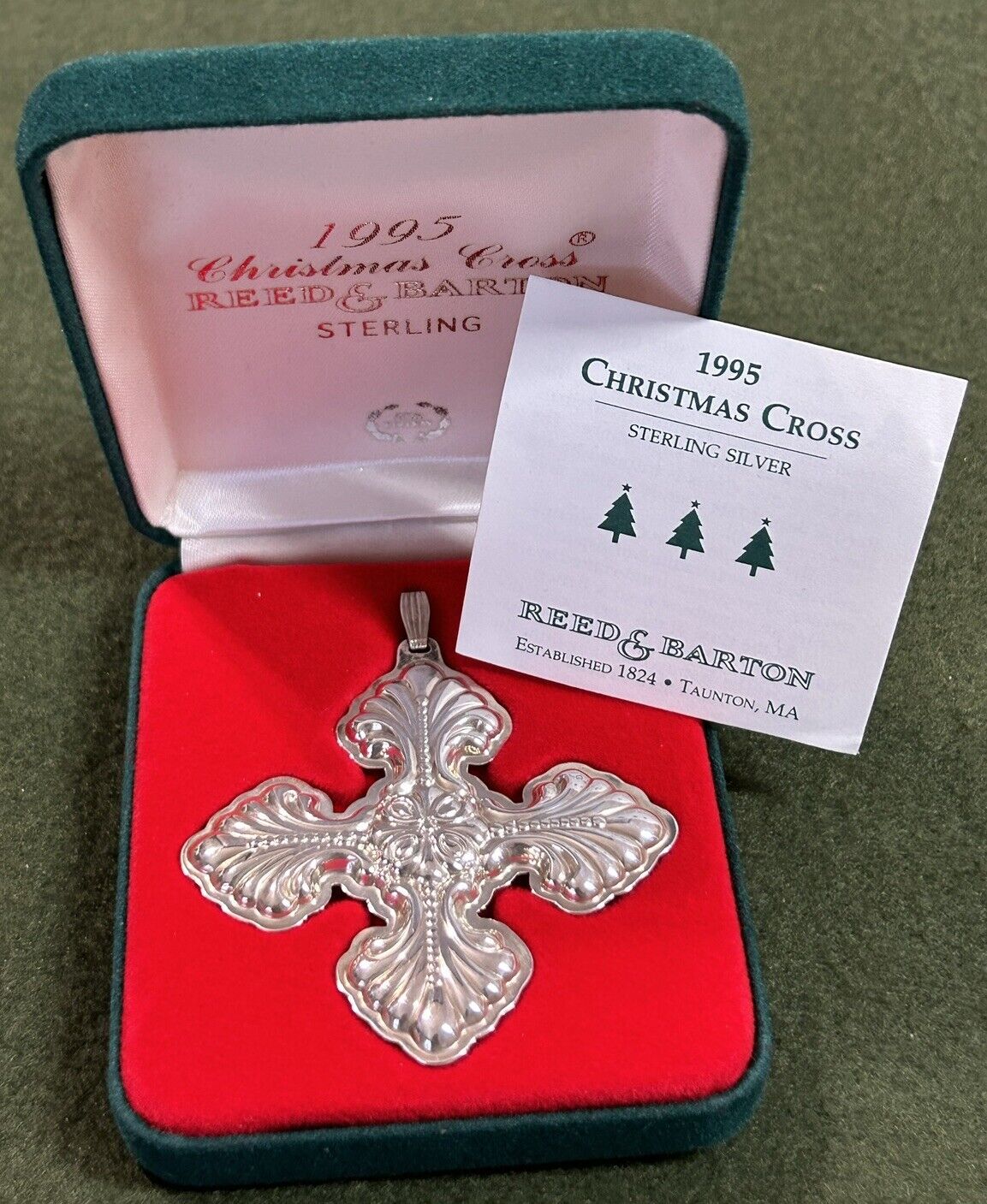 Reed And Barton Sterling Silver Christmas Cross 1995 25th Anniversary NEW IN BOX