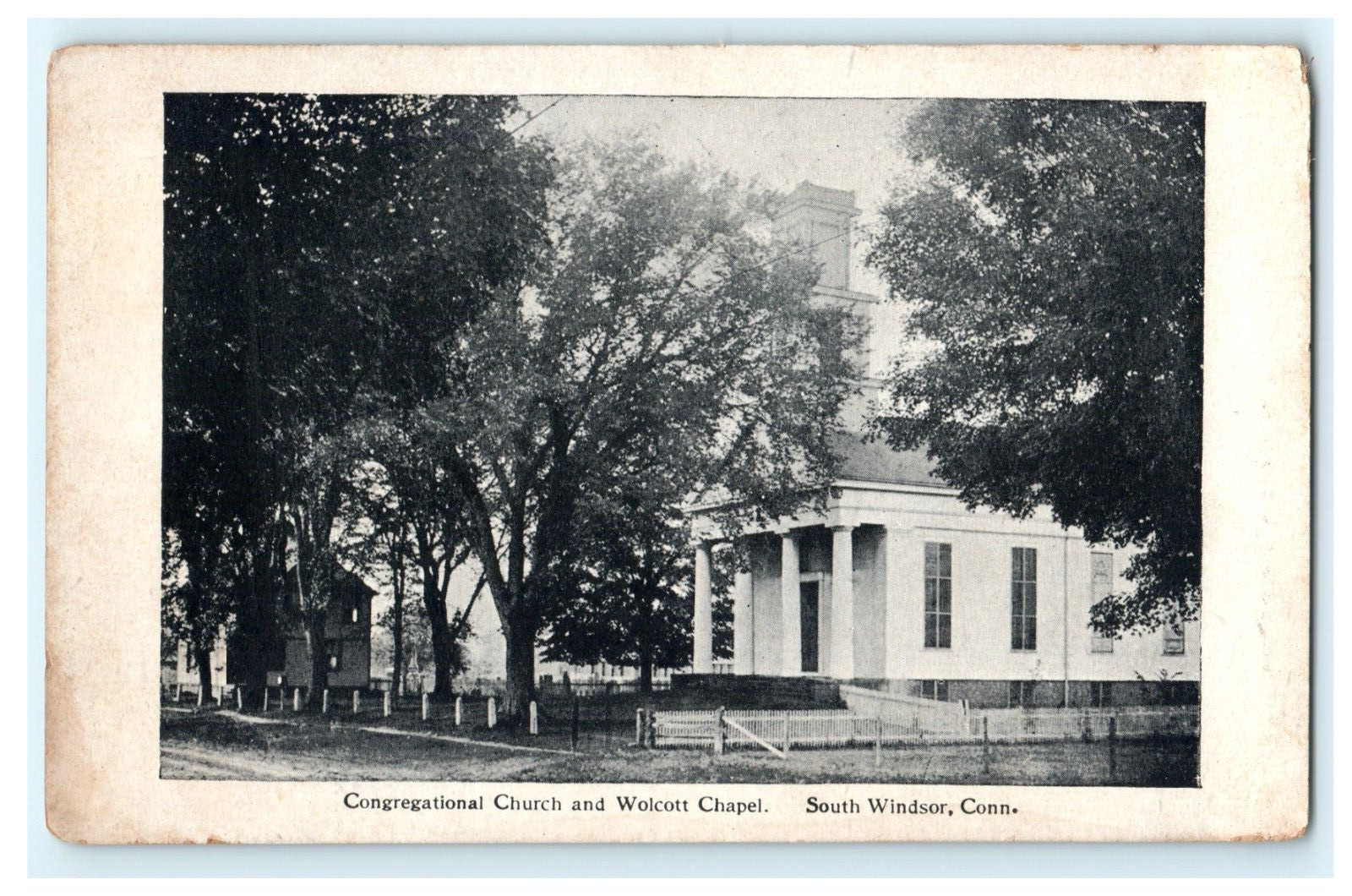 Congregational Church And Wolcott Chapel South Windsor CT Early View