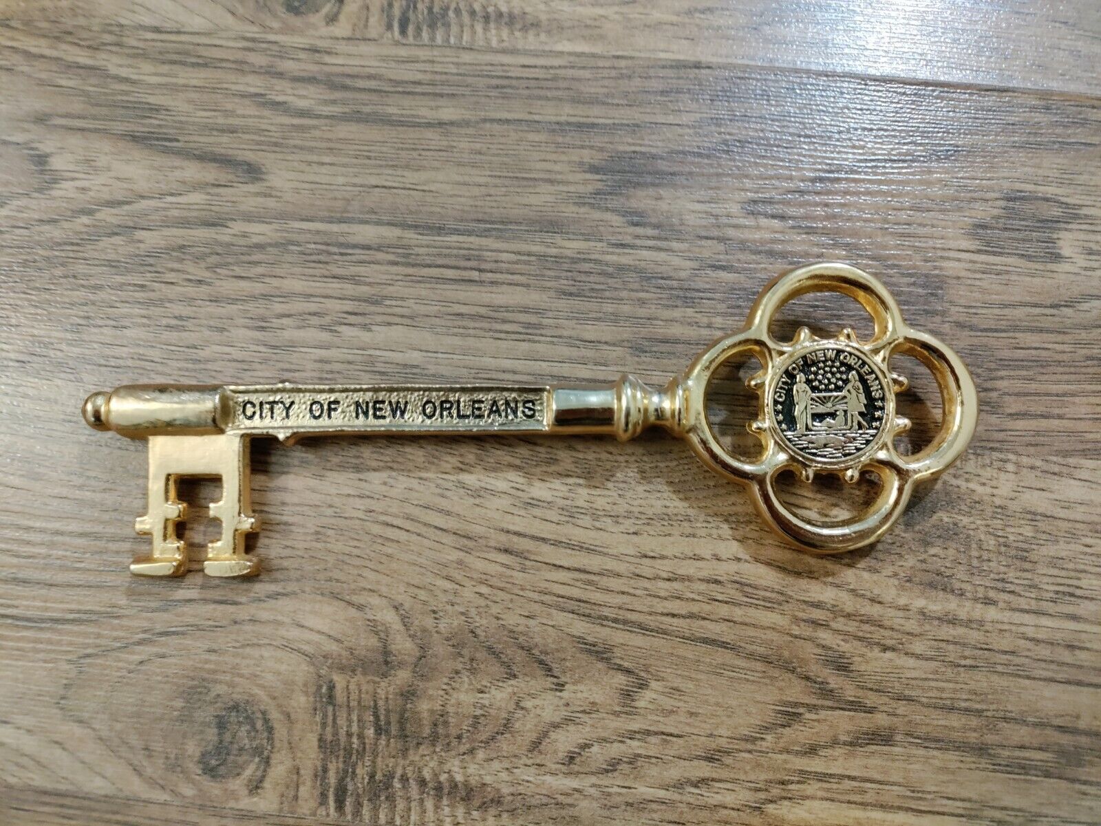 Vintage 80s Brass Key To The City Of New Orleans Award NOLA History RARE