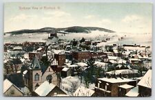 Richford Vermont~Birdseye Over Snowy Rooftops to Downtown~Grain Elevator~1908 picture