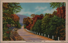 Scenic Greetings Lunenburg Vermont 1933 Rural Road Autumn Trees Postcard UNP picture