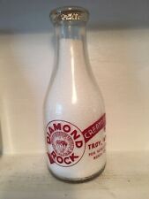 Diamond Rock Creamery Troy NY  WAR SLOGAN Milk Bottle picture