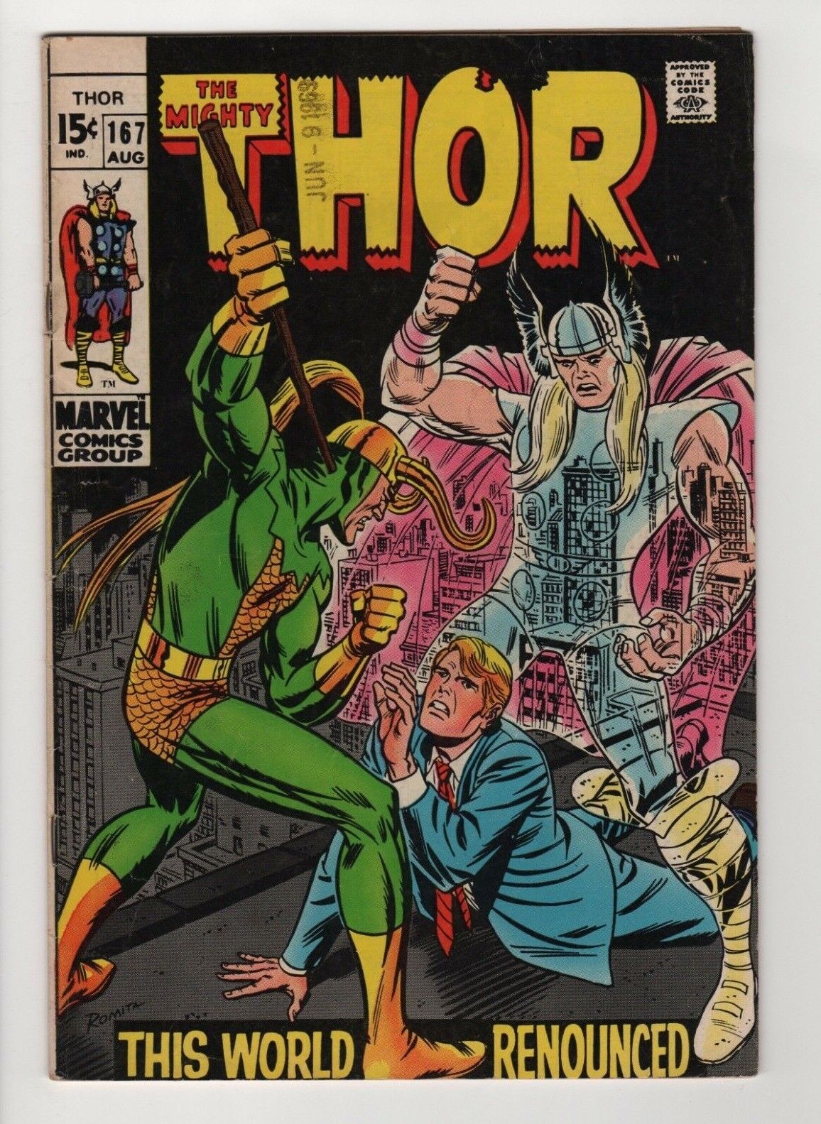 The Mighty Thor # 167 (Aug 1969, Marvel)  This World Renounced
