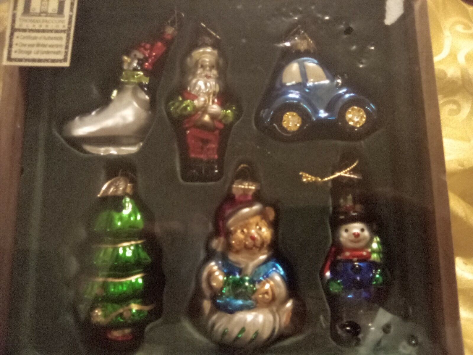 2002 Thomas Pacconi Classics Blown Glass Christmas Ornaments Set of 6 NIB