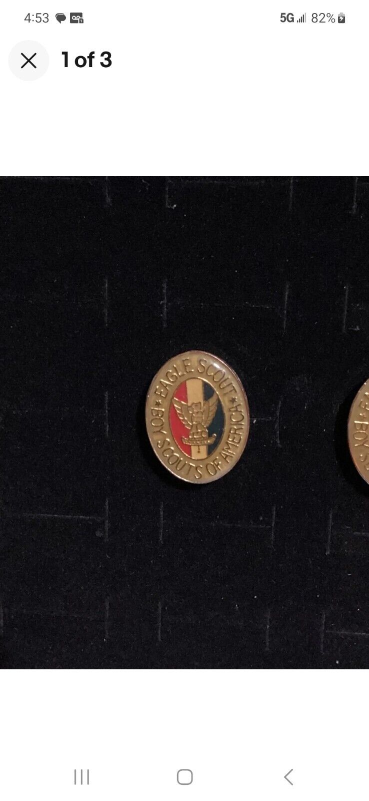 1) Vintage Boy Scouts Of America Eagle Scout Rank Pin Vintage