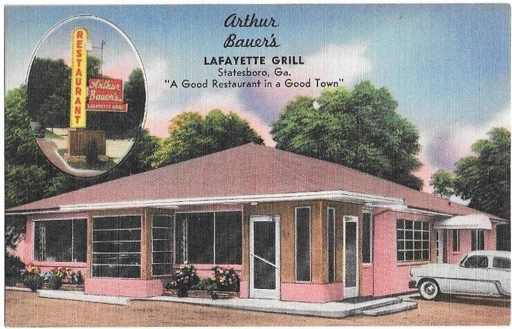 Lafayette Grill in Statesboro, Georgia (Linen Postcard)