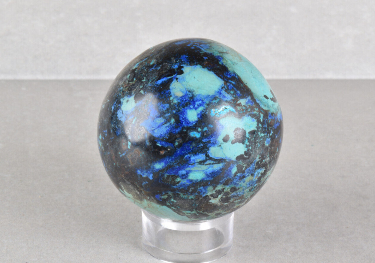 Chrysocolla with Azurite Sphere from Peru  4.9 cm  # 19540