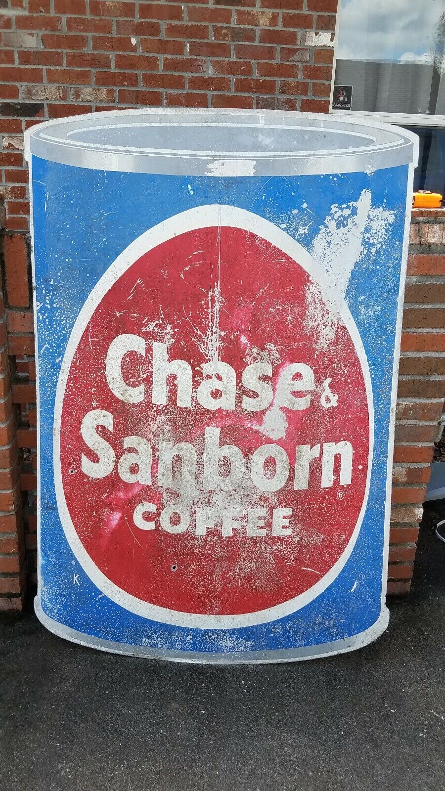Vintage 60x40 Factory Chase and Sanborn Coffee Can Metal Sign &
