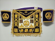 Masonic Regalia Grand Master Apron & Cuffs Golden Bullion Hand Embroidered. picture