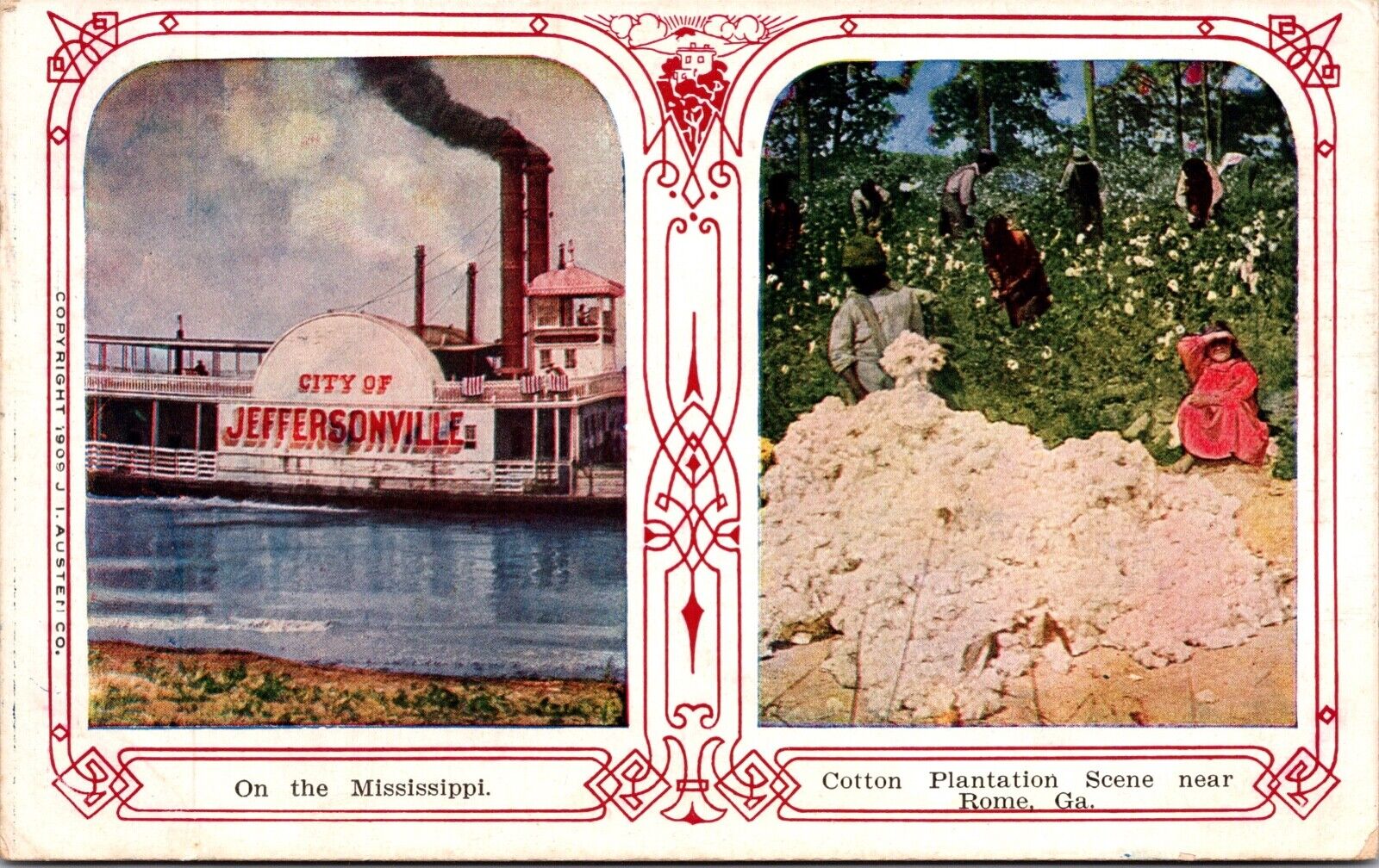 Postcard Cotton Plantation Steamer Jeffersonville in Rome, Georgia~2727