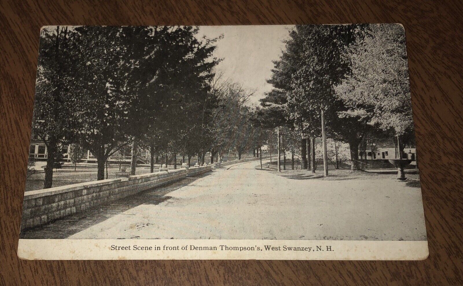 Postcard Vintage Street in Front of Denman Thompsons West Swanzey New Hampshire 
