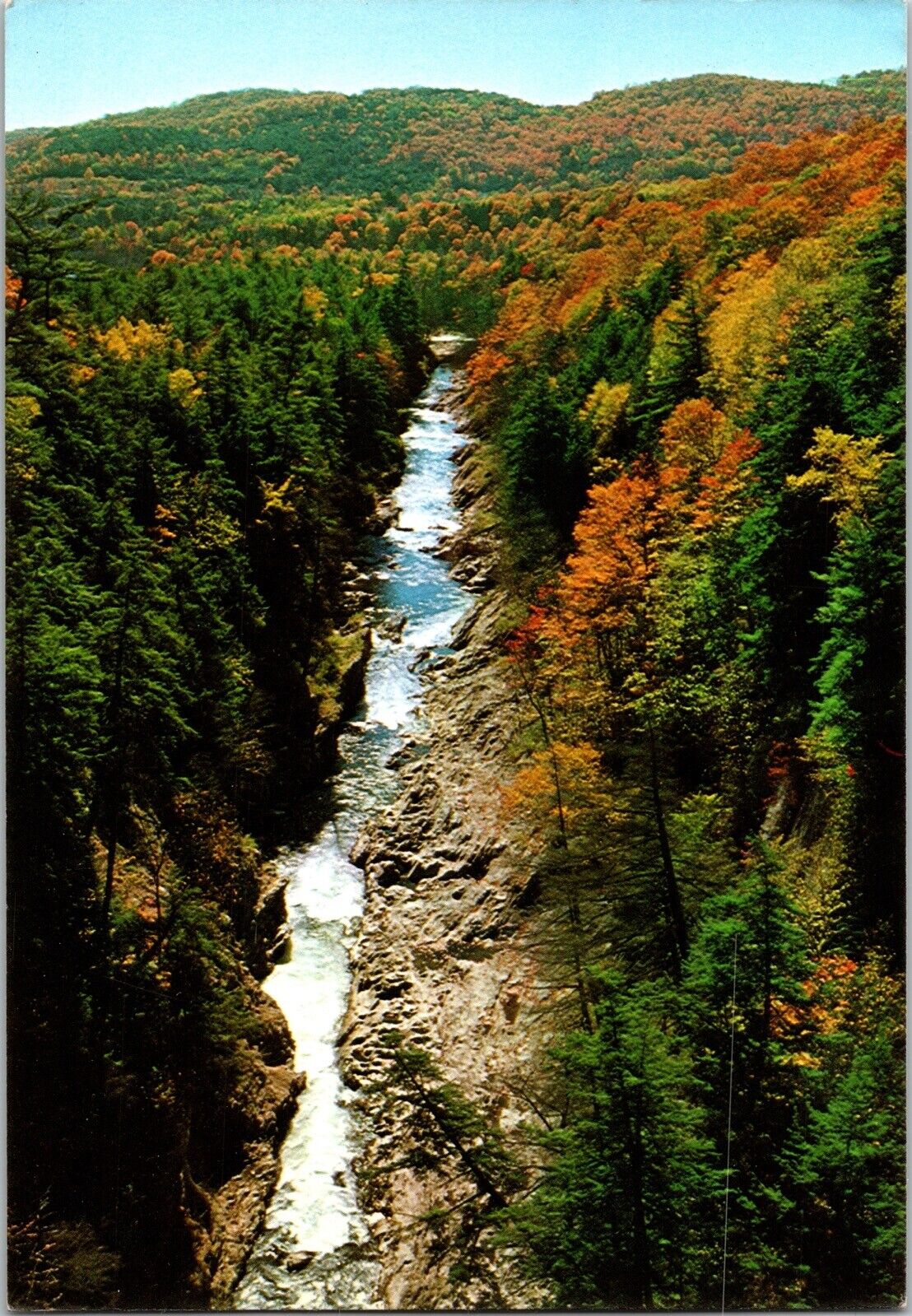 Quechee Gorge Vermonts Scenic US Route 4 Deep Ravine River Chrome Postcard UNP