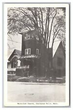 Shelburne Falls, MA Massachusetts, Methodist Church, Black & White Postcard  picture