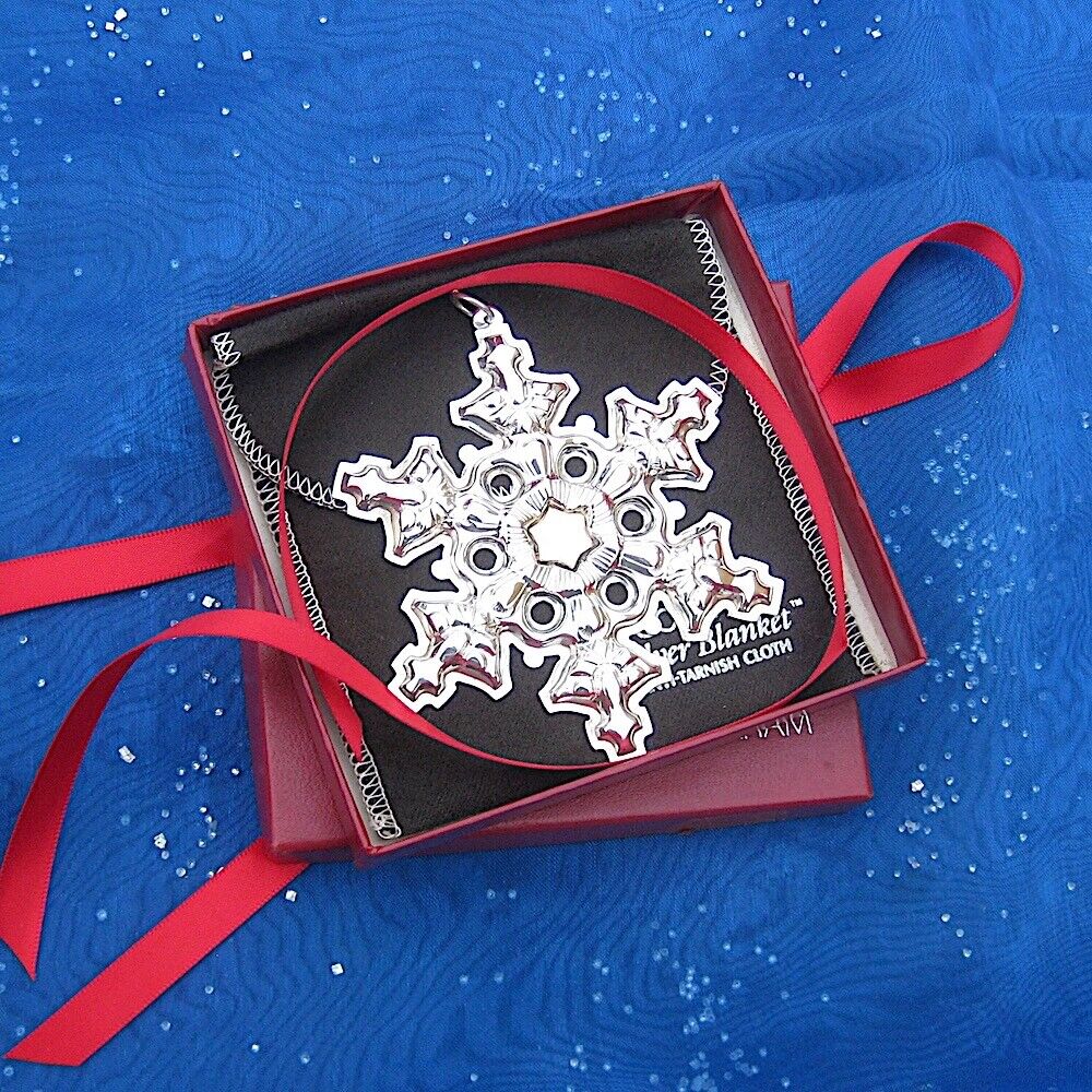 NEW • Gorham 1982 SNOWFLAKE Sterling Silver Christmas Ornament w/ Gold Vermeil