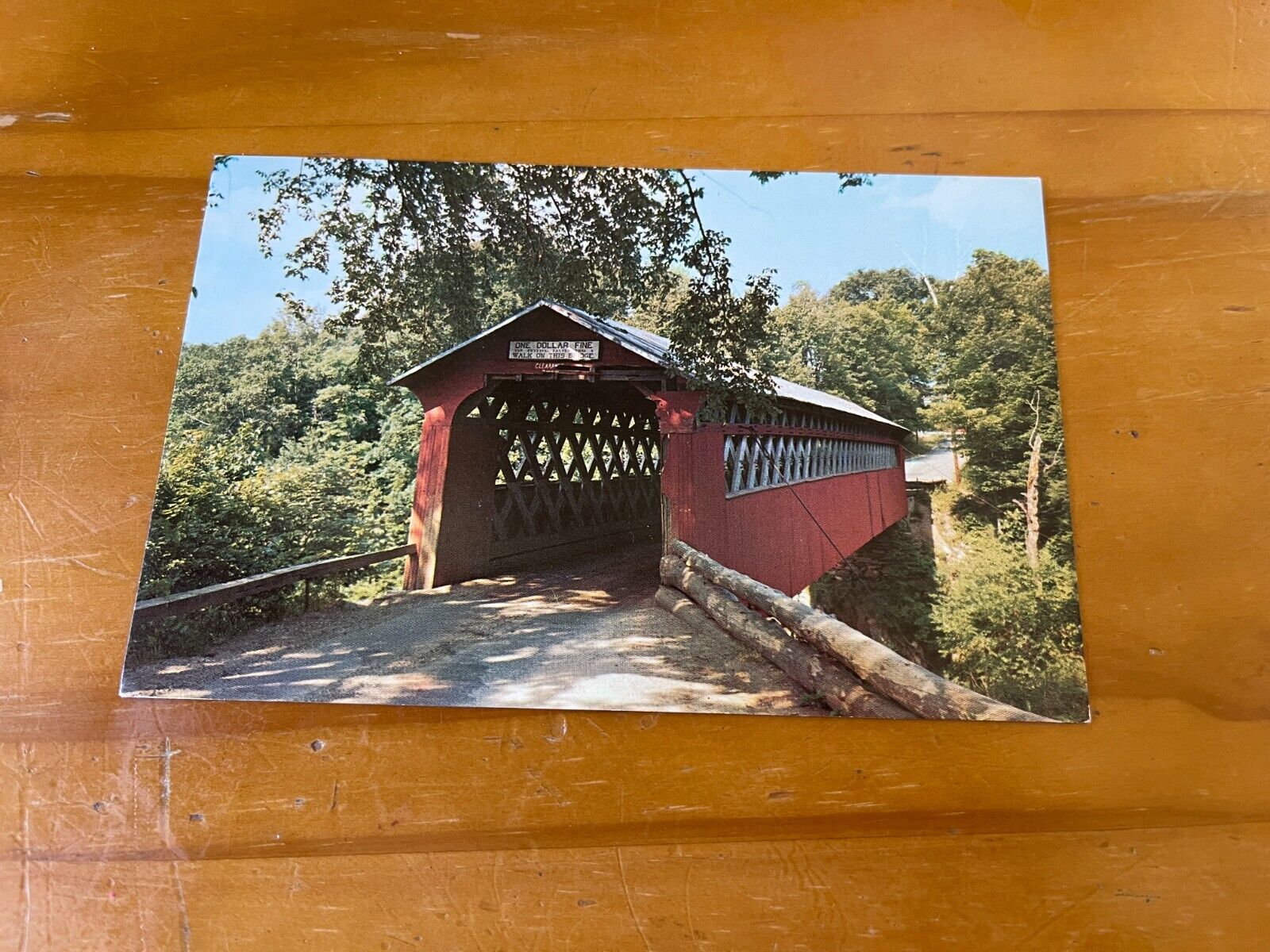 Postcard Vermont VT East Arlington Old Covered Chiselville Bridge Vintage VTG