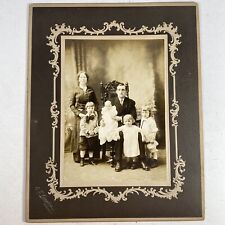 Antique Cabinet Photo Winooski VT Family Portrait Spooky Creepy Exposure C1899 picture