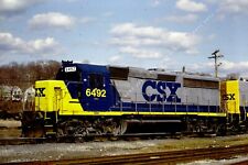 CSX Railroad Train Locomotive CSXT 6492 BRUNSWICK MD Original 1992 Photo Slide picture