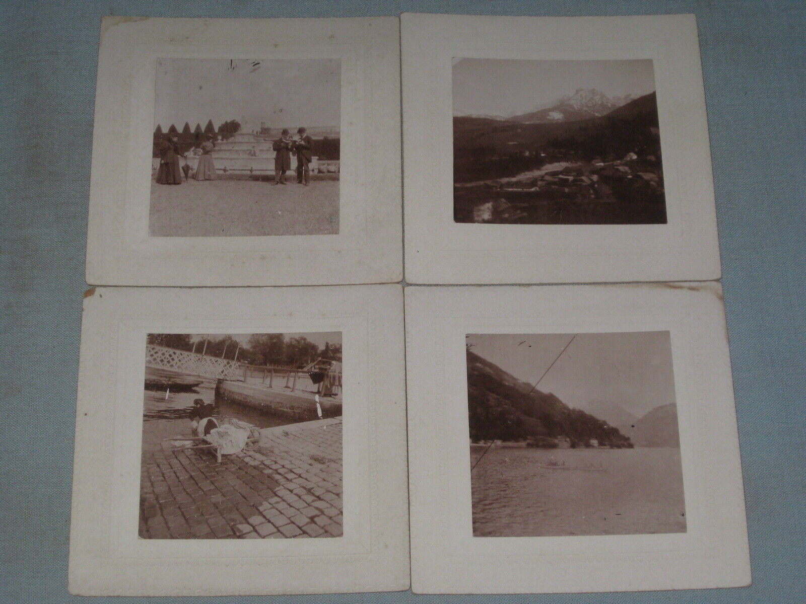 1897 LOT OF 13 ANTIQUE PHOTOGRAPHS ITALY FRANCE, PEOPLE PLACES ETC.