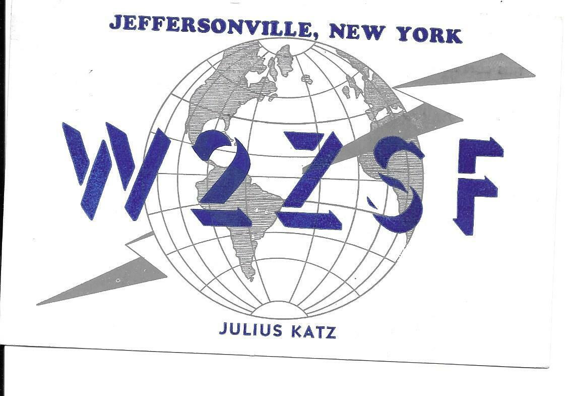 QSL  1950 Jeffersonville NY   radio card   