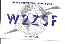 QSL  1950 Jeffersonville NY   radio card    picture