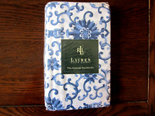 Vintage  Ralph Lauren Porcelain Rosette Blue 2 Standard Pillowcases NEW picture