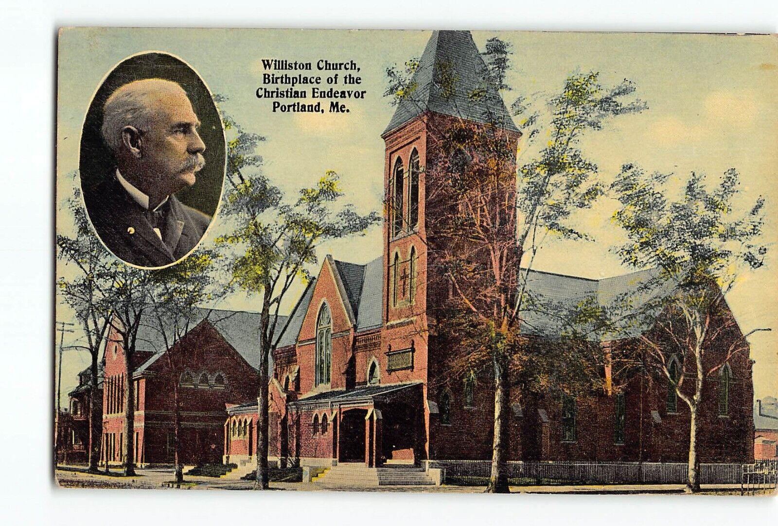 Old Postcard Williston Church birthplace of the Christian Endeavor Portland ME