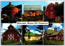Historic Barns of Vermont Irasburg Vergennes Greensboro Continental Postcard New picture