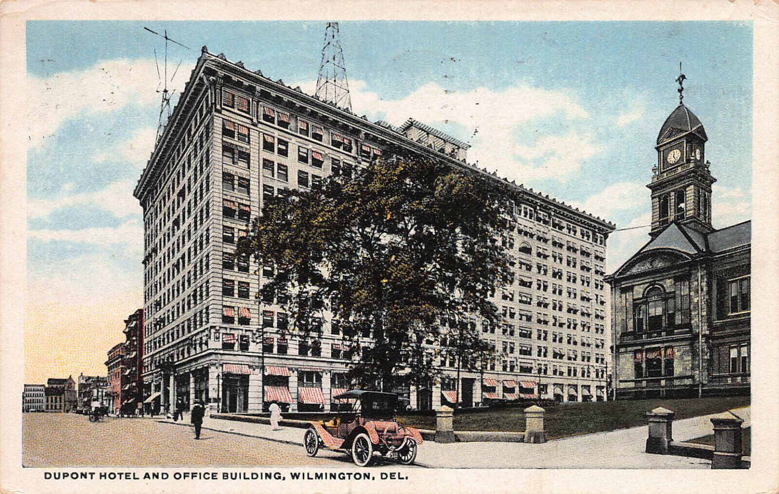 Dupont Hotel and Office Bldg., Wilmington, Delaware, Postcard, Used in 1917