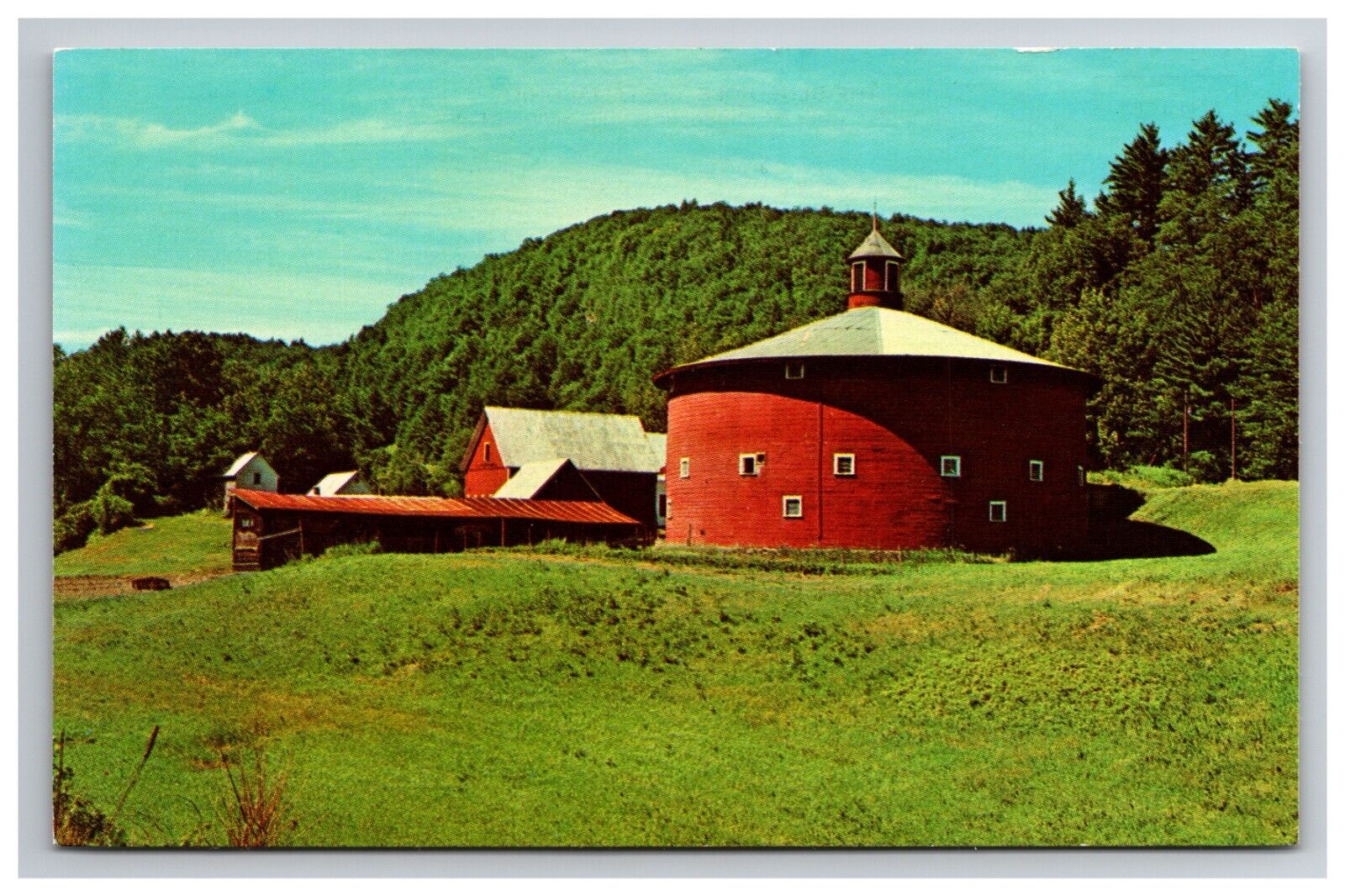 Round Barn Moore Farm East Barnet Vermont VT Red Building Rural Scene View