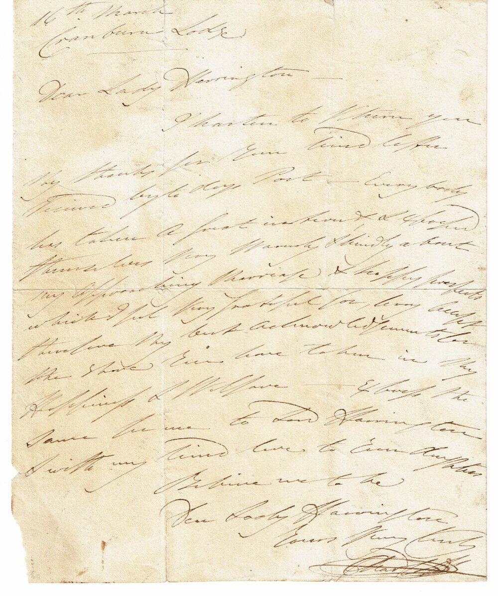 PRINCESS CHARLOTTE 1816 AUTOGRAPH LETTER re: her wedding to PRINCE LEOPOLD