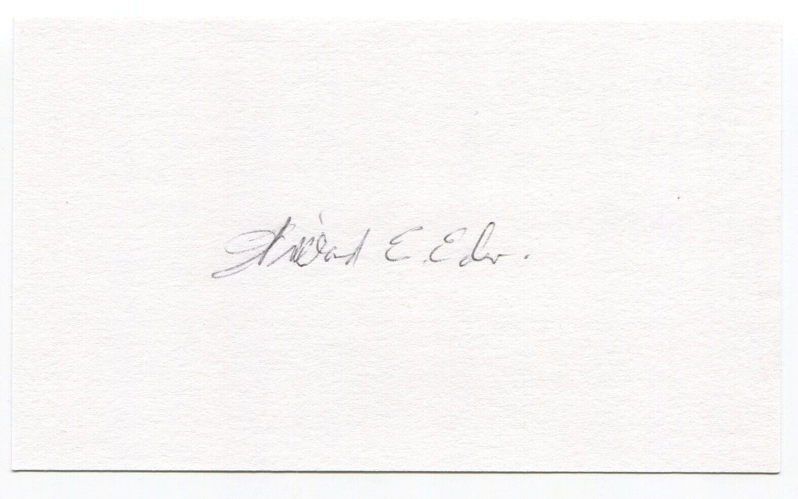 Willard Eder Signed 3x5 Index Card Autographed WWII Flying Ace Fighter Pilot