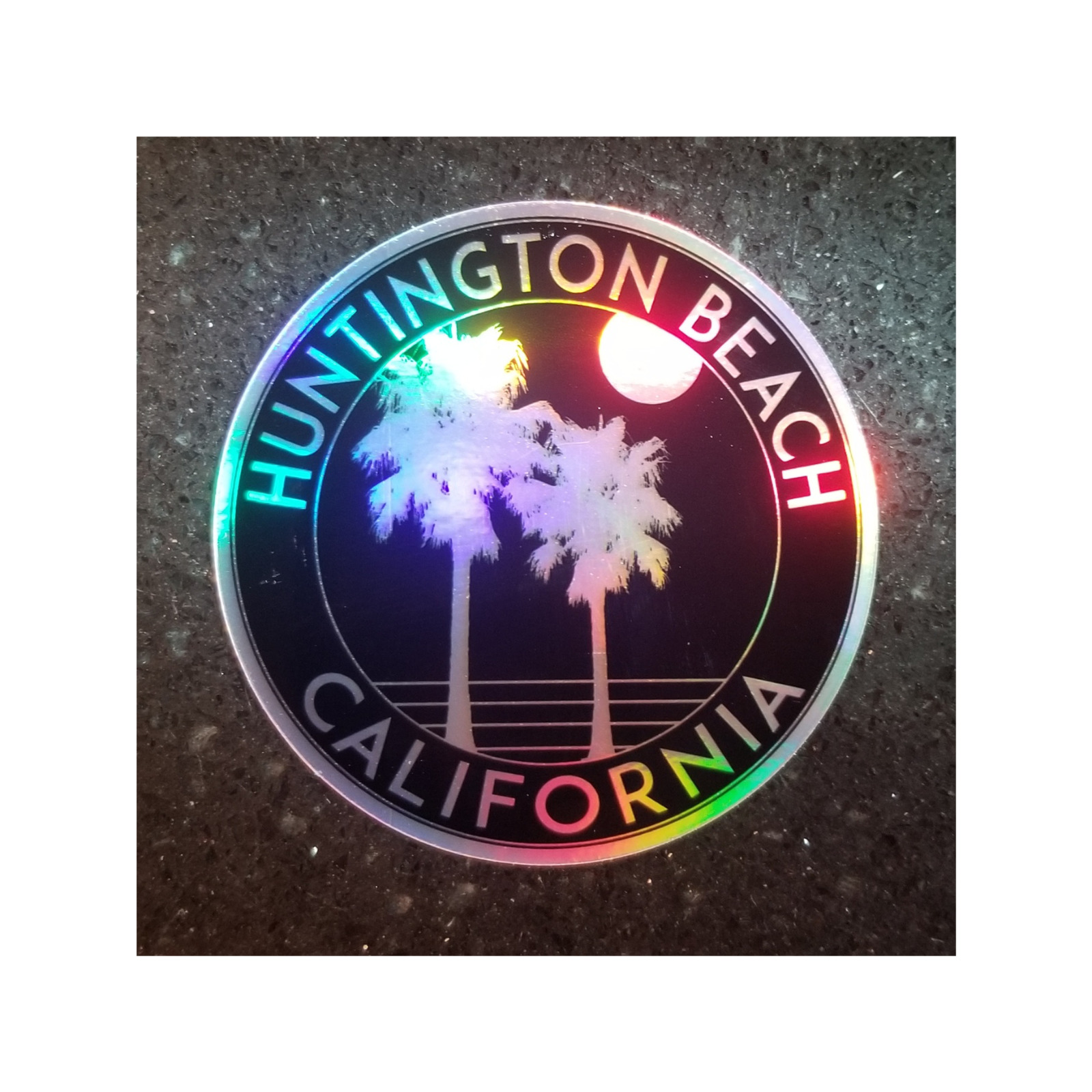 Huntington Beach California Holographic Decal Sticker  3\
