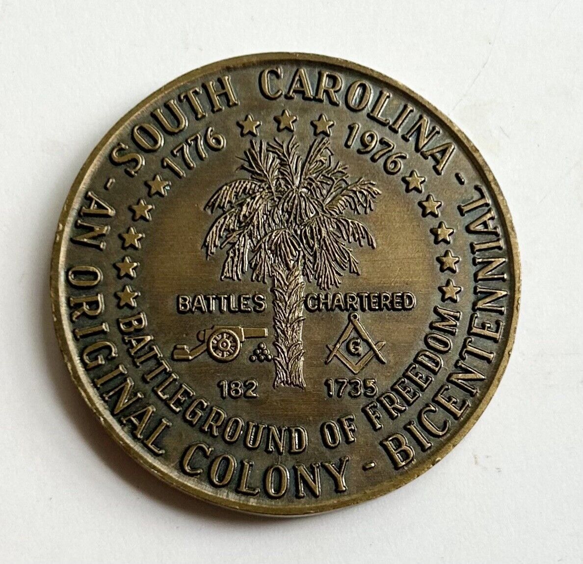 South Carolina Masonic Token Coin Bicentennial 1976 Grand Lodge Of Free Masons