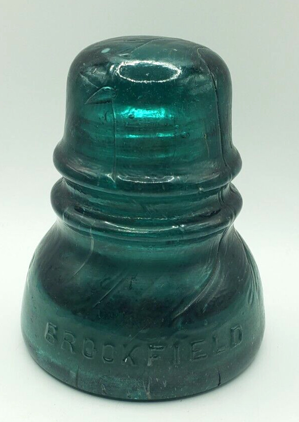 Vintage Large Brookfield Blue Glass Insulator