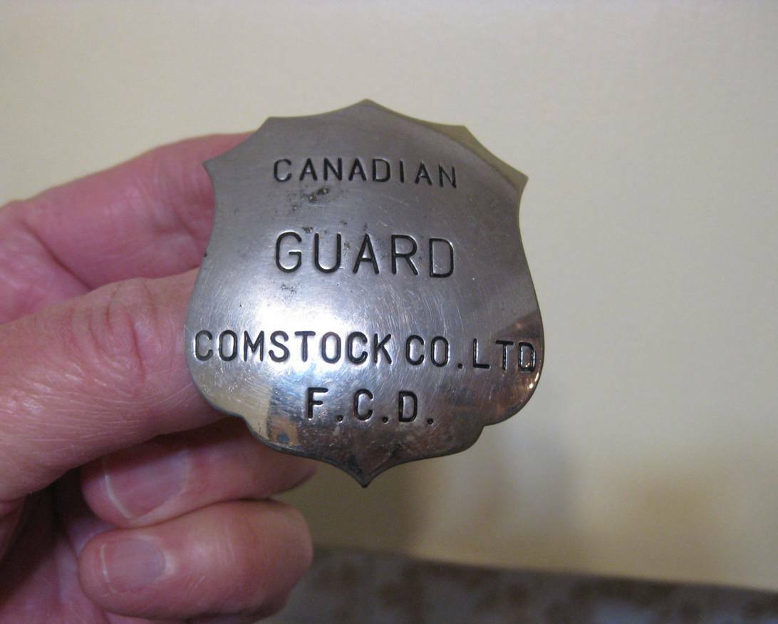 Vintage Employee Guard Badge Canadian Comstock Co Ltd F.C.D. FCD By Barnard