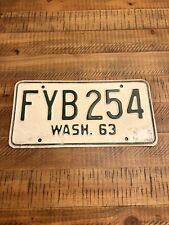 Vintage 1963 Washington License Plate FYB 254 picture