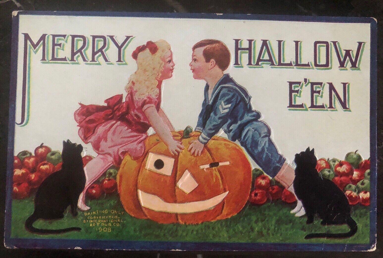 1909 Hubbardton VT Usa Picture Postcard PPC Cover Merry Halloween