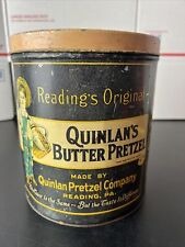 Antique Reading’s Original Quinlan’s Butter Pretzel  Tin ~ Original Tin picture