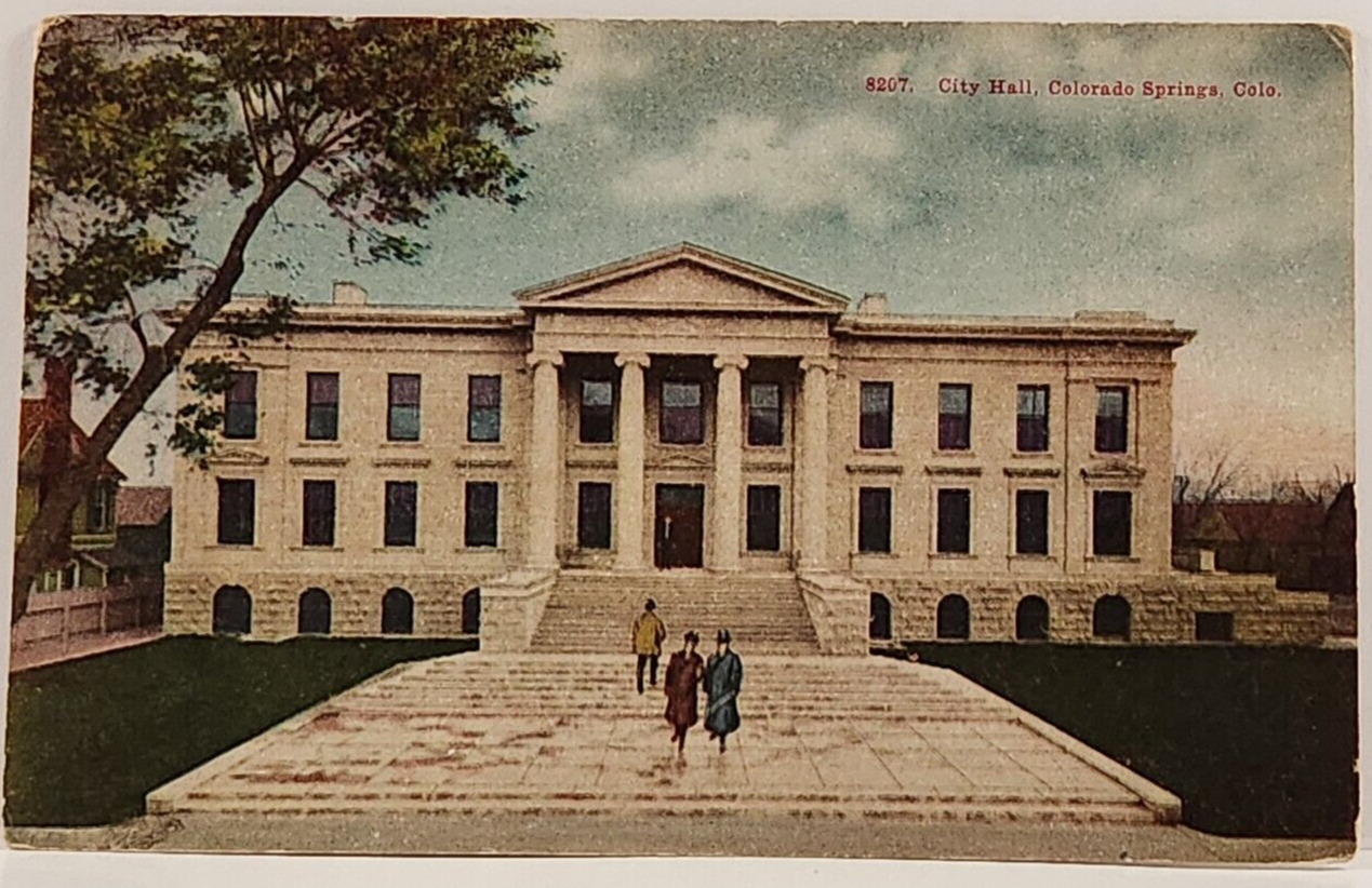 Postcard City Hall, Colorado Springs, Colorado Vintage