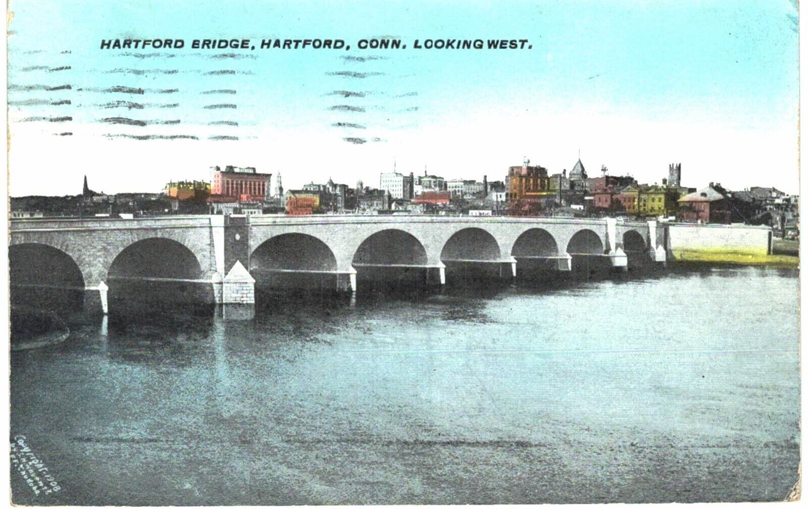 Hartford Hartford Bridge Looking West 1910 CT 