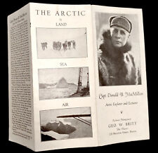 Arctic Explorer Capt Donald B MacMillan c 1932 Tri-Fold Lantern Slide Lecture picture