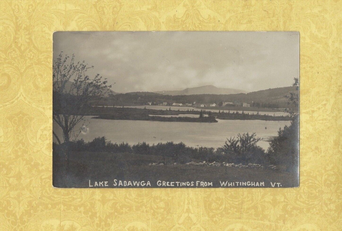VT Whitingham 1908-24 RPPC real photo postcard LAKE SADAWGA GREETING FROM 
