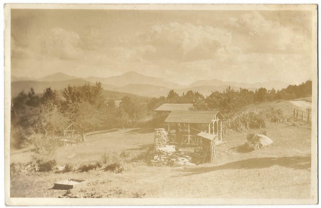 Woodstock Vermont VT ~ Skyline Farm Buildings RPPC Real Photo Postcard 1934