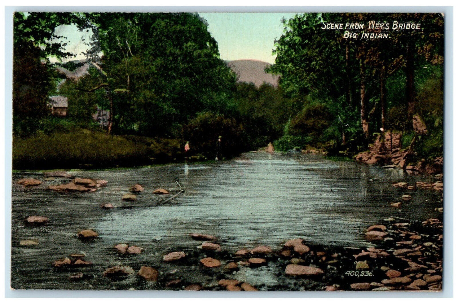 c1910 Scene From River Wey's Bridge Big Indian Unposted Antique Postcard