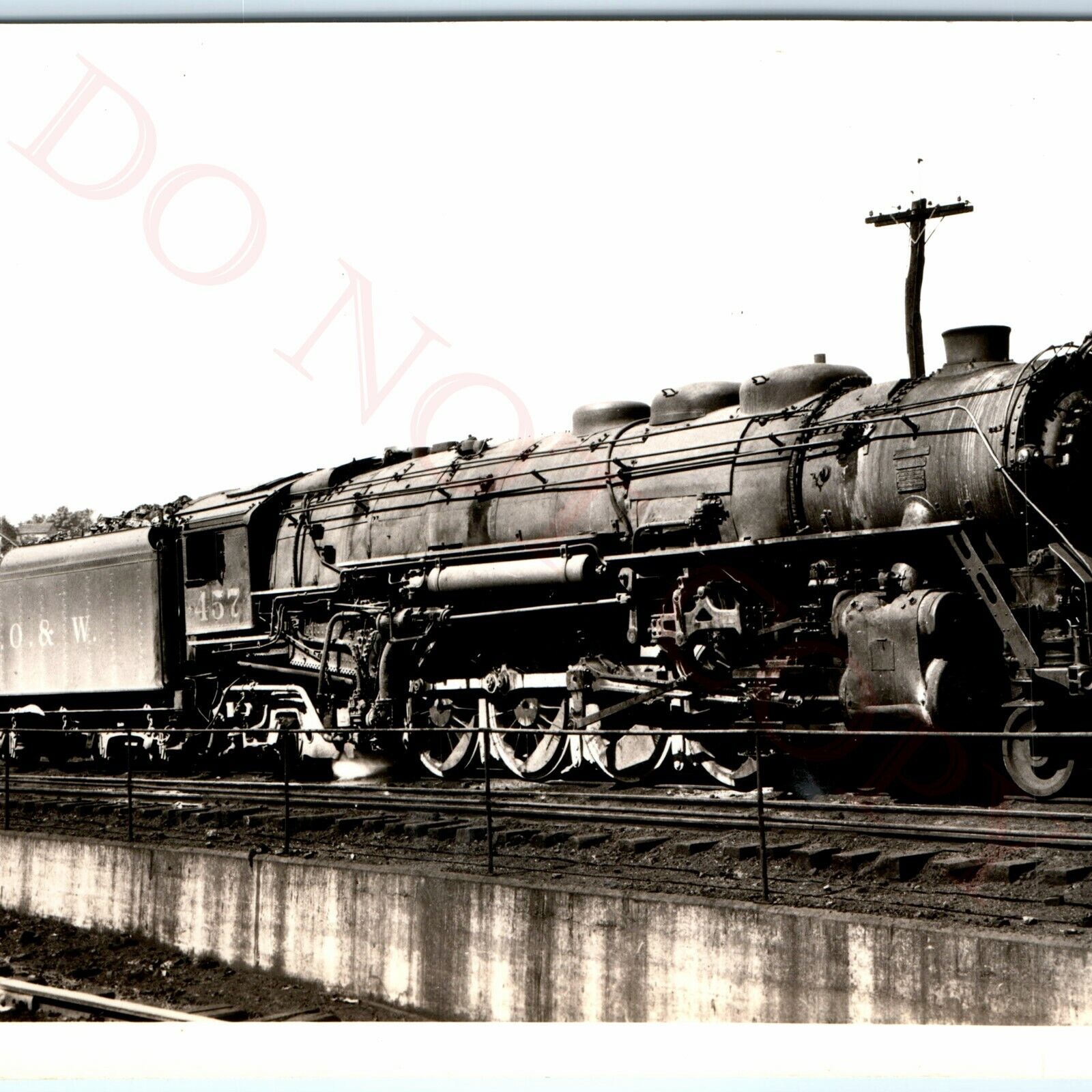 1935 Middletown, NY NYO&W 457 Locomotive RPPC N.Y. Ontario & Western Railway A49