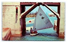 Postcard Passing under Somerset Bridge, Bermuda sailboat E22 picture