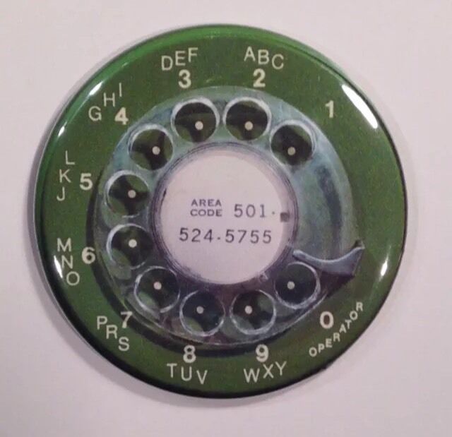 Green Phone Dial Fridge Magnet Vintage Style 1960s BUY 3 GET 4 FREE MIX & MATCH
