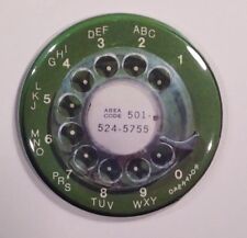 Green Phone Dial Fridge Magnet Vintage Style 1960s picture