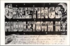 MIDDLETOWN, New York Large Letter Postcard Girls' Faces - Modern RPPC Print picture